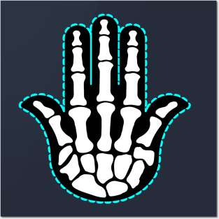 Skeleton Hamsa Posters and Art